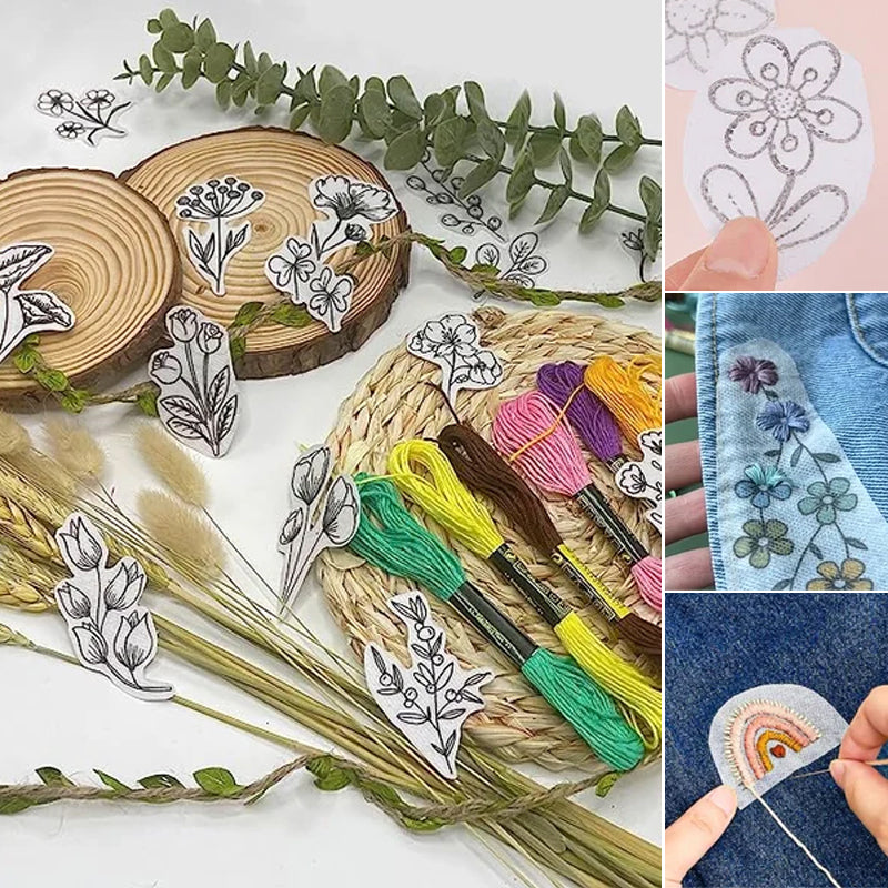 🍀Stickerei-bedrucktes Papierset