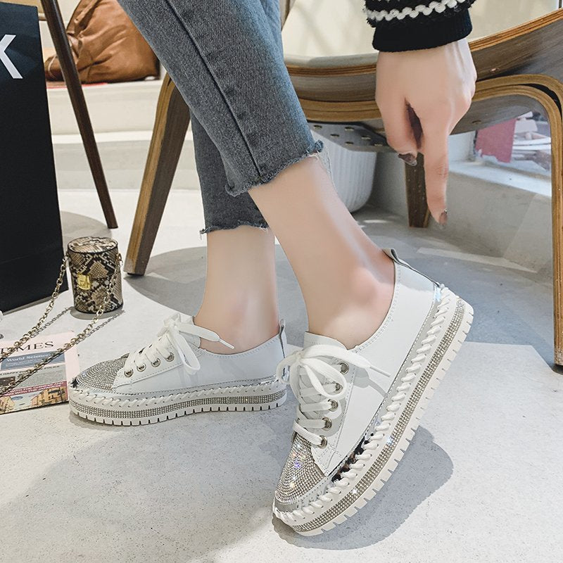 ✨✨SNEAKERS AUS DIAMOND SILVER LEDER🥰🥰