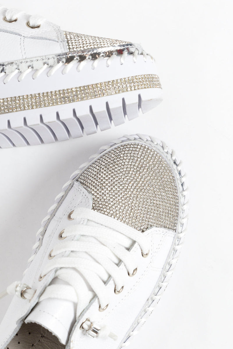 ✨✨SNEAKERS AUS DIAMOND SILVER LEDER🥰🥰