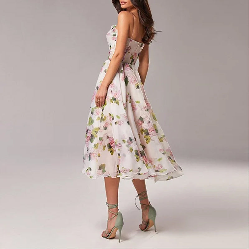 Elegantes Print Trägerkleid