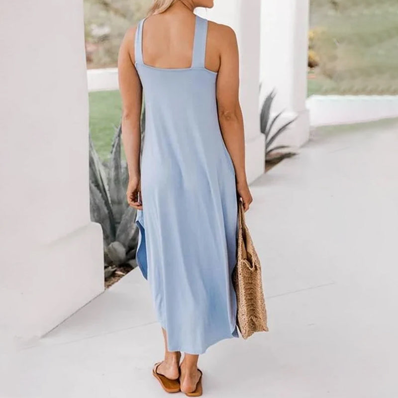 Damen langes Kleid mit Neckholder