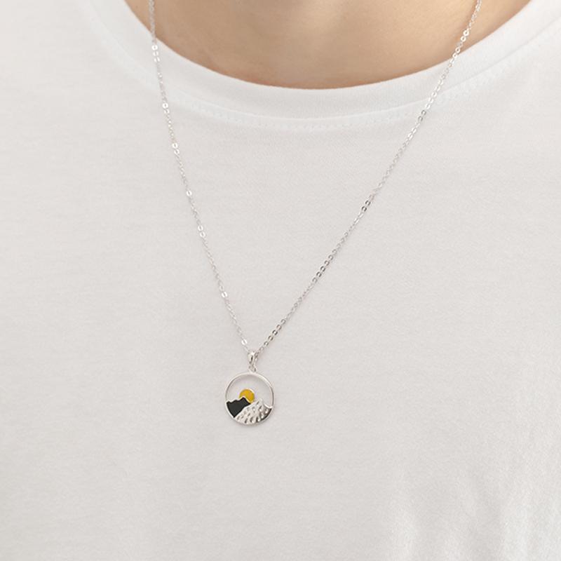 Sonnenaufgang und Sonnenuntergang Paar Halskette