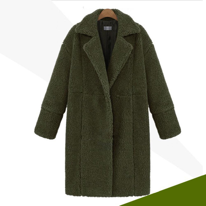 Dicker Wollmäntel Damen Casual Mantel