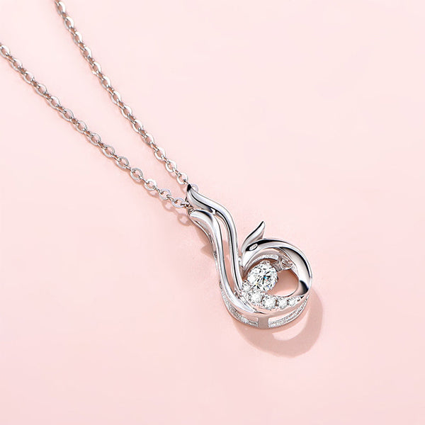 S925 Phönix-Tanz-Halskette