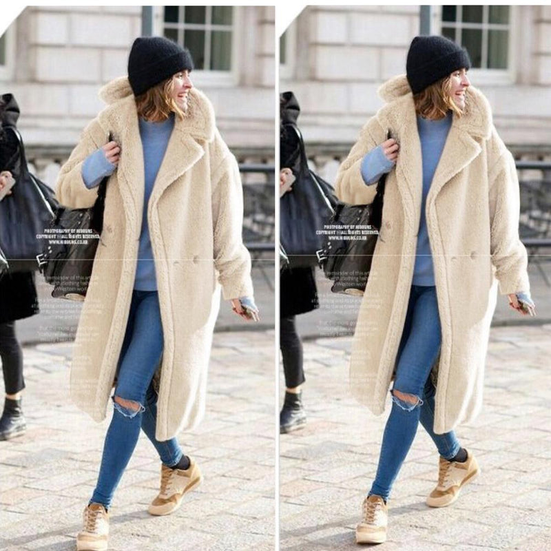 Dicker Wollmäntel Damen Casual Mantel