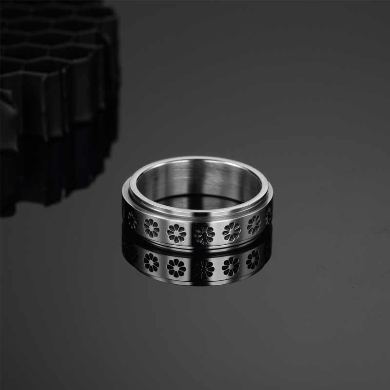 Rotierender Retro Gänseblümchen Ring