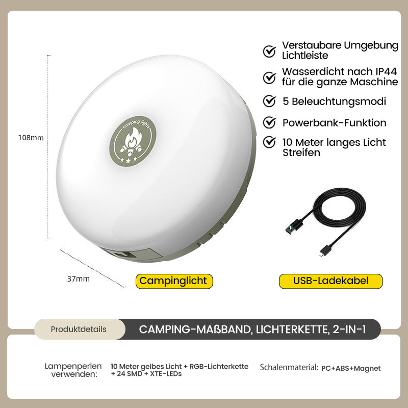 ⛺️🏕️Wasserdichte tragbare verstaubare Lichterkette für den Außenbereich